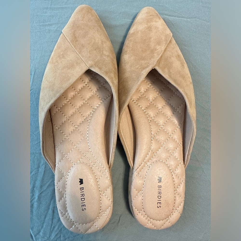 Birdies Tan Suede Mules